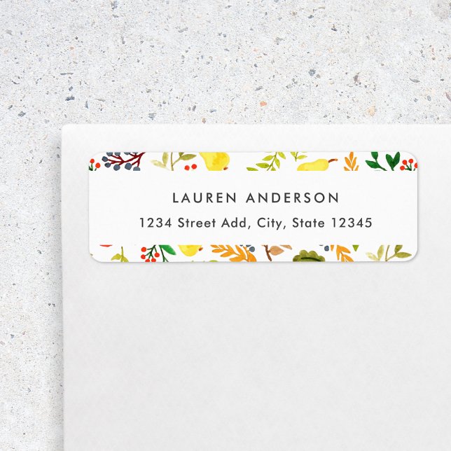 Autumn Harvest Personalised Return Address Label (Creator Uploaded)