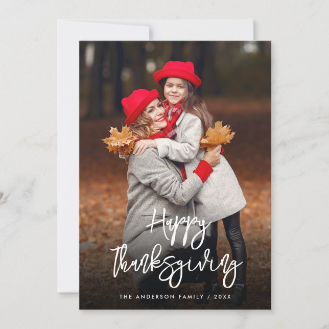 autumn harvest photo thanksgiving holiday card (Front)