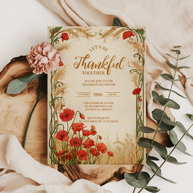 Autumn Harvest Poppy Celebration Invitation (Creator Uploaded)