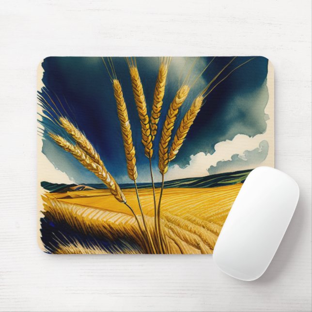 Autumn Harvest Prairie Gold Mousepad (With Mouse)
