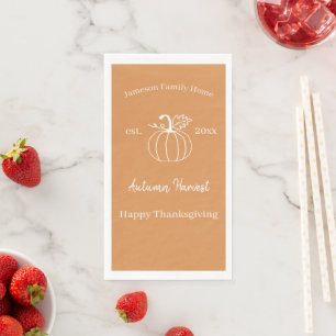 Autumn Harvest Pumpkin Family Thanksgiving    Napkin