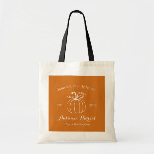Autumn Harvest Pumpkin Family Thanksgiving Tote Bag