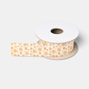 Autumn Harvest Pumpkin Pastel Satin Ribbon