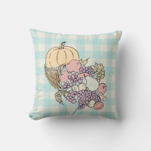 Autumn Harvest Pumpkin Peach Painting Throw Pillow