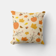 Autumn Harvest Pumpkin with Maple Leaf Pattern