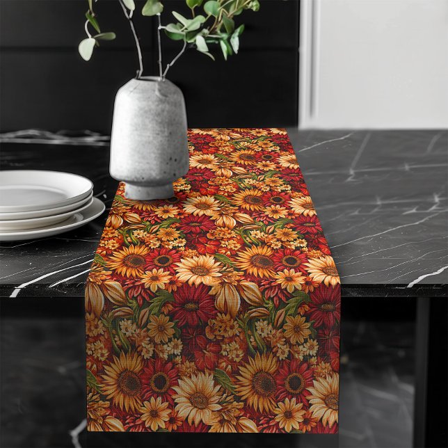 Autumn Harvest Pumpkins & Blooms Table Runner (Autumn Harvest Pumpkins & Blooms Table Runner)
