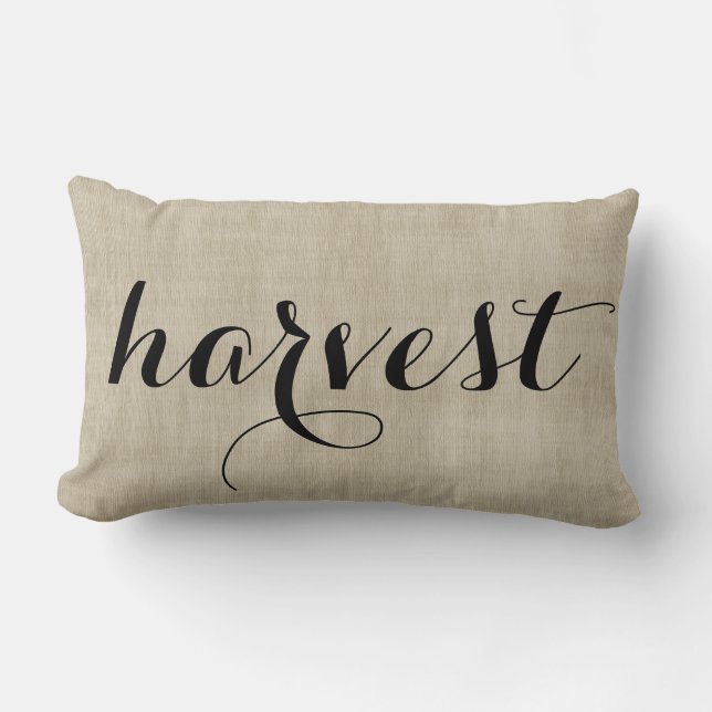 Autumn Harvest Rustic Burlap Look Pillow (Front)