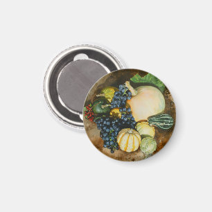Autumn Harvest Still Life with Pumpkins, Gourds Magnet