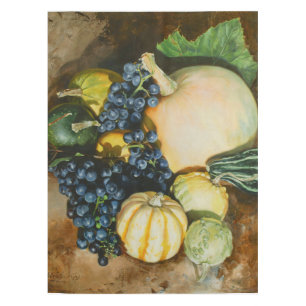 Autumn Harvest Still Life with Pumpkins, Gourds Tablecloth