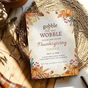 Autumn Harvest Thanksgiving Dinner Invitation