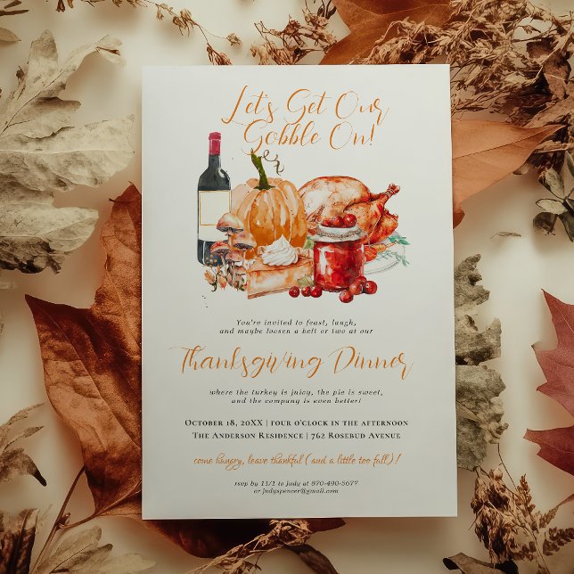 Autumn Harvest Thanksgiving Dinner Party Invitation (Creator Uploaded)