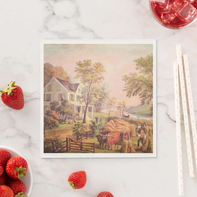 Autumn Harvest Thanksgiving Napkins (Insitu)