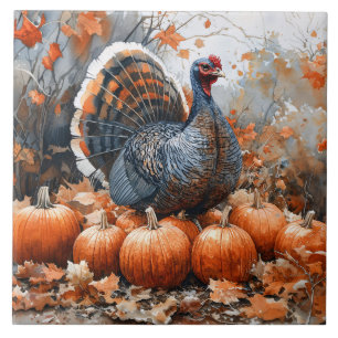 Autumn Harvest Turkey Ceramic Tile
