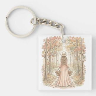 Autumn Harvest Walk Key Ring