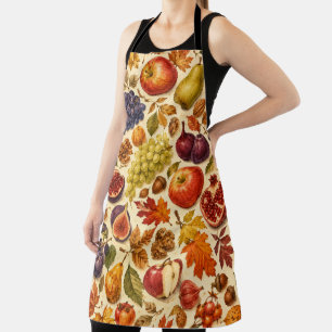 Autumn Harvest Watercolor Pattern Apron