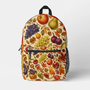 Autumn Harvest Watercolor Pattern Printed Backpack