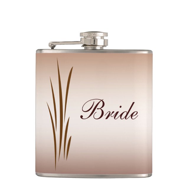 Autumn Harvest Wedding Bride Hip Flask (Front)