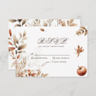 Autumn Harvest Wedding RSVP Botanical Reply
