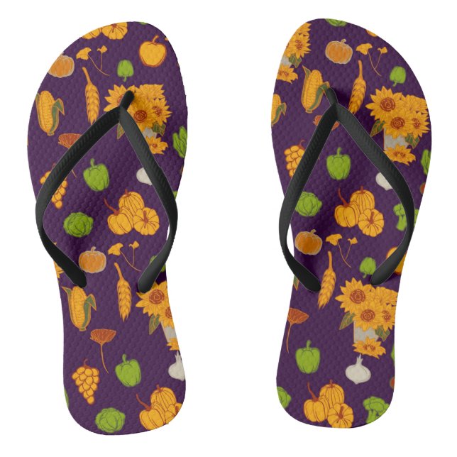 Autumn Healthy Harvest Veggie And Fruit Thongs (Footbed)