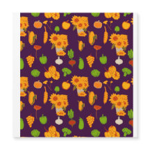 Autumn Healthy Harvest Veggie And Fruits Throw Pi