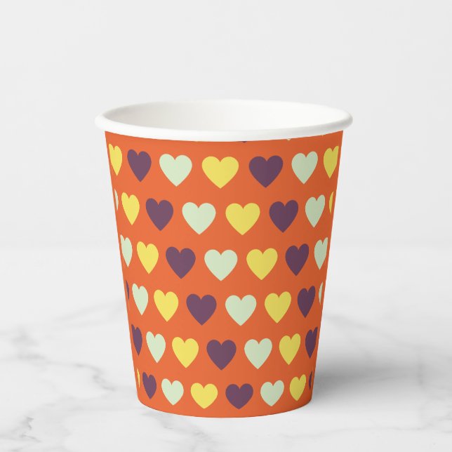 Autumn Hearts Paper Cups (Front)