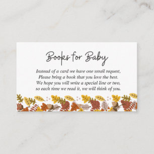 Autumn Hedgehog Baby Shower Book Request Enclosure Card