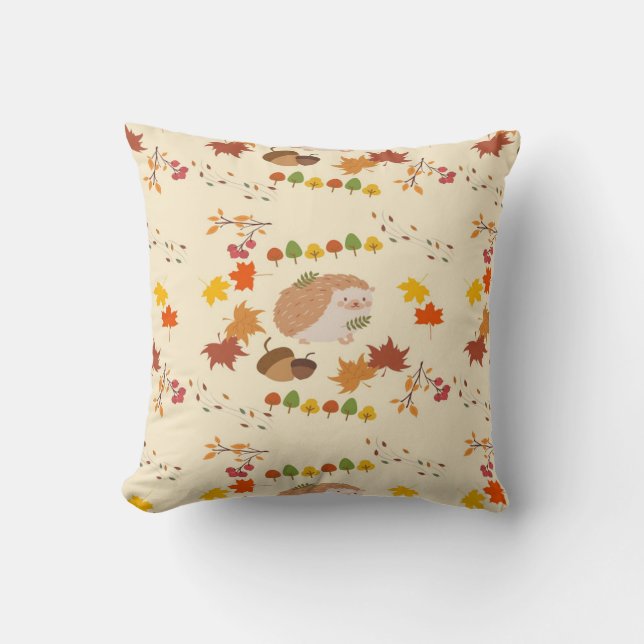 autumn hedgehog cushion (Front)