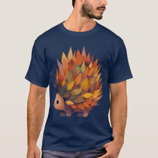 Autumn hedgehog made of leaves funny T-Shirt