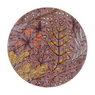 Autumn herbs, vintage floral seamless. cutting board