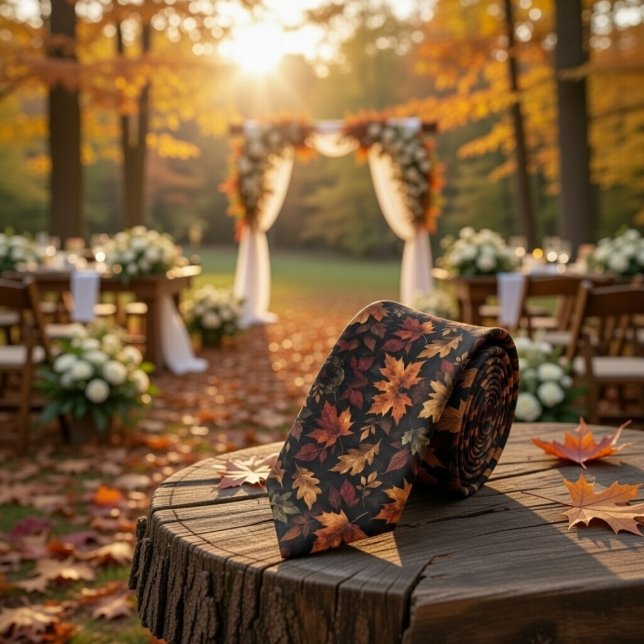 Autumn Heritage Leaves Luxury Fall Tie (Creator Uploaded)