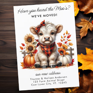 Autumn Highland Cow New Address We've Moved Moving Announcement