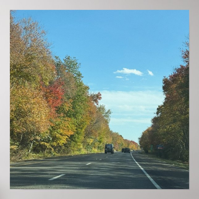 Autumn Highway Photo Poster (Front)