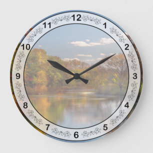 Autumn - Hillsborough NJ - Painted by nature Large Clock