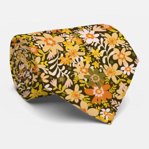 Autumn Hippie Blooms Neck Tie