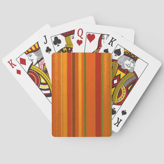Autumn Holidays Stripes Bright Playing Cards (Back)