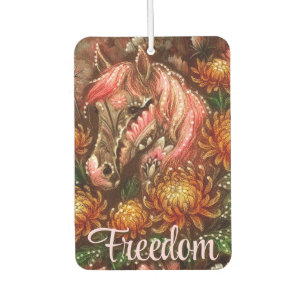 Autumn Horse Floral Chrysanthemums Personalised Car Air Freshener