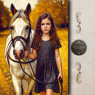 Autumn Horse Walk Decoupage Tissue Paper