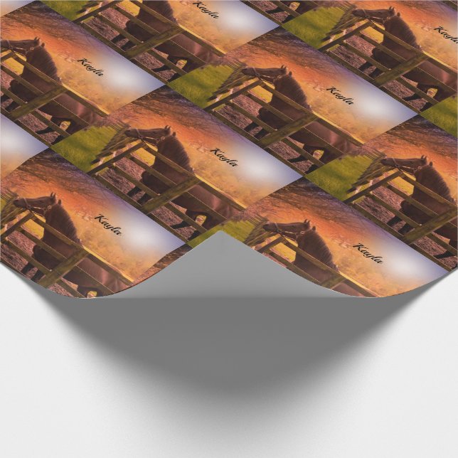 Autumn Horse   Wrapping Paper (Corner)