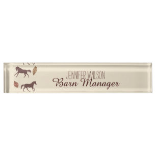 Autumn Horses and Leaves Nameplate