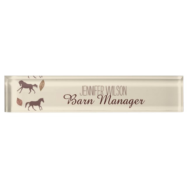 Autumn Horses and Leaves Nameplate (Front)