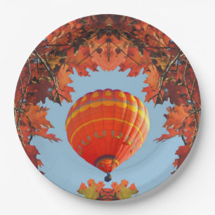 Autumn Hot Air Balloon Paper Plate