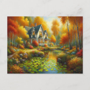 Autumn House Lake Postcard