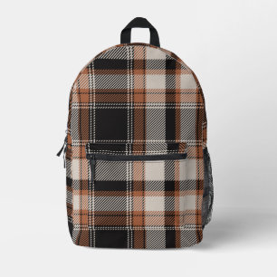 Autumn Hues Plaid Printed Backpack
