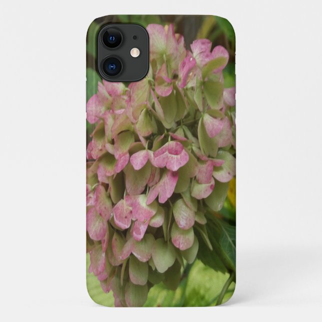 Autumn Hydrangea Bloom with Golden Hosta Leaves Case-Mate iPhone Case (Back)