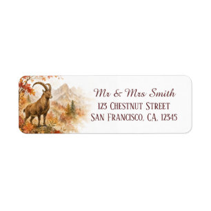 Autumn Ibex Watercolor Return Address Label