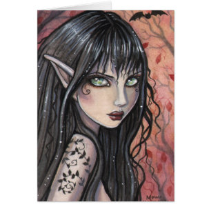Autumn Imp Fairy Card by Molly Harrison