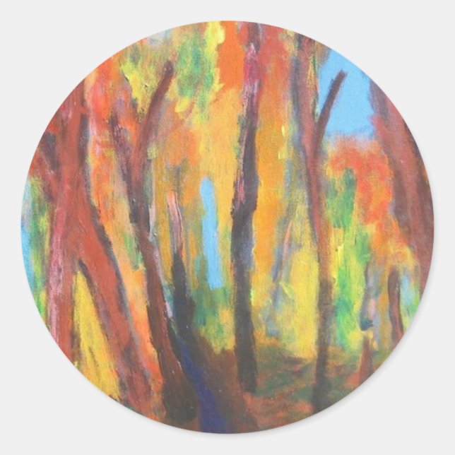 Autumn Impressionism Forest  Stickers (Front)