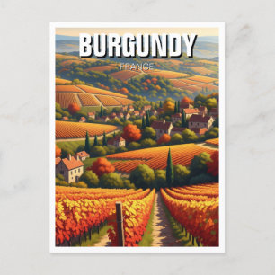 Autumn in Burgundy France Travel Postcard