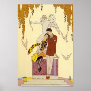 Autumn in France Art Deco Poster