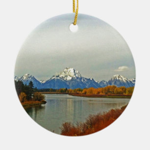 Autumn in Grand Teton National Park Ceramic Tree Decoration